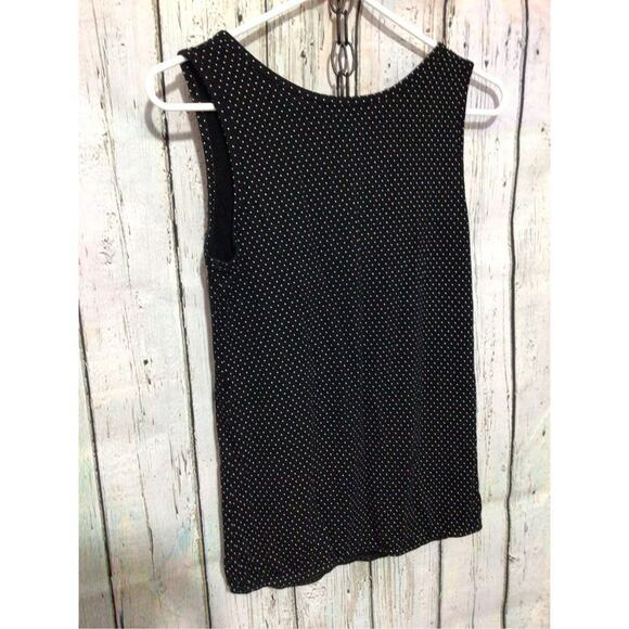 Amisu Black & White Polka Dot Tank Elastic Bottom Size Small - Picture 9 of 10